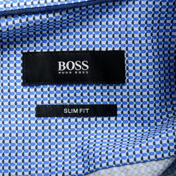 Hugo Boss Men's "Jano" Slim Fit Geometric Print Button Down Dress Shirt - Picture 8 of 9